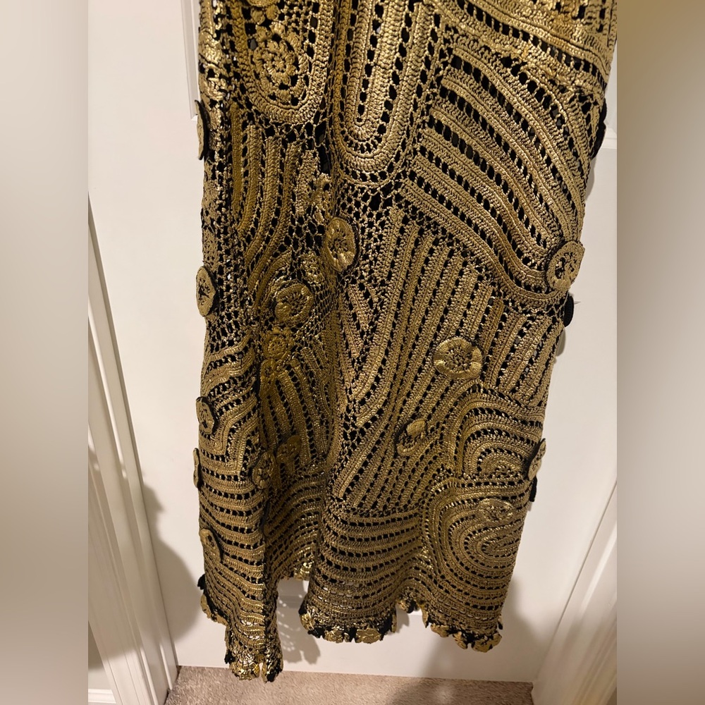 Ulla Johnson Evelyn Metallic Crochet Gown in Goldfoil - Picture 9 of 16